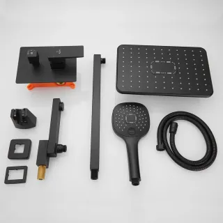 Душевая система Rose R2835H чёрный матовый